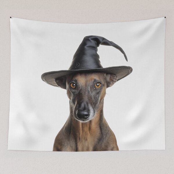 Item preview, Azawakh Dog Wearing Halloween Witch Hat designed and sold by LazyOwlStore.