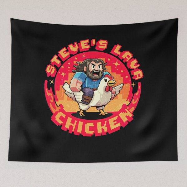 Item preview, Lava Chicken Miners Meme Steve Pixel designed and sold by PrettyInk.