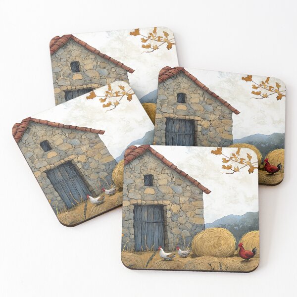 Item preview, Rural Cottagecore: Old Barn Hay Chickens designed and sold by bapupa.