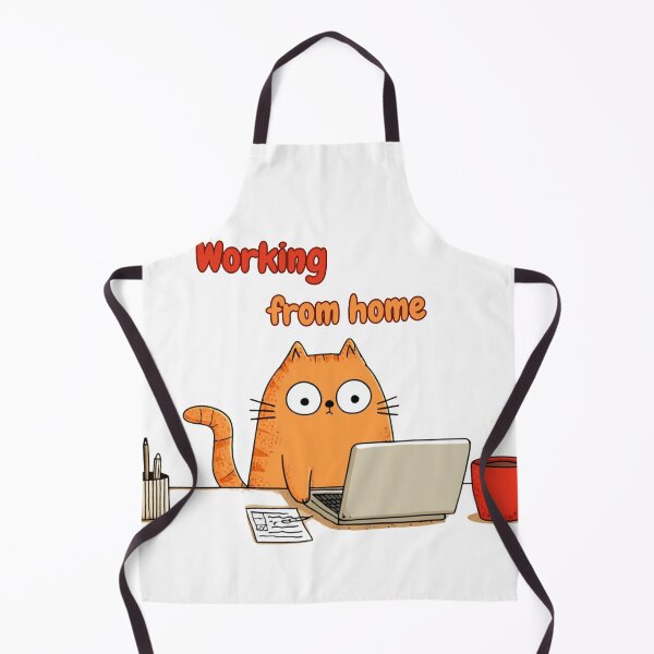 Item preview, Funny Working from Home Cat – Cute Remote Work Desk Illustration – Coffee and Chaos designed and sold by ThaiArtShop.