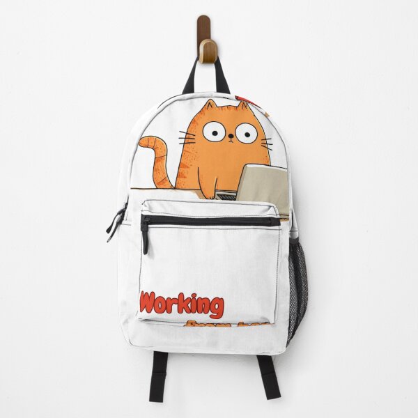 Item preview, Funny Working from Home Cat – Cute Remote Work Desk Illustration – Coffee and Chaos designed and sold by ThaiArtShop.