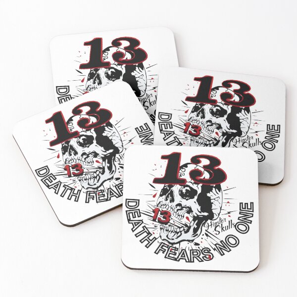 Item preview, head of death skull hipster skulls 13 number death fears no one designed and sold by Achille3777.