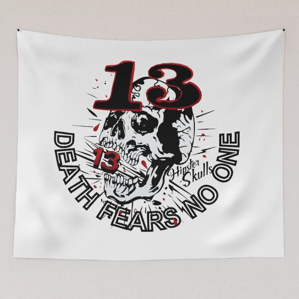Item preview, head of death skull hipster skulls 13 number death fears no one designed and sold by Achille3777.