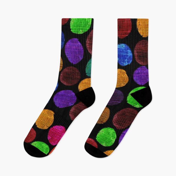 Aperçu de l'œuvre Watercolor multicolored painted cute dots with linen-like texture créée et vendue par SylvieVibes.