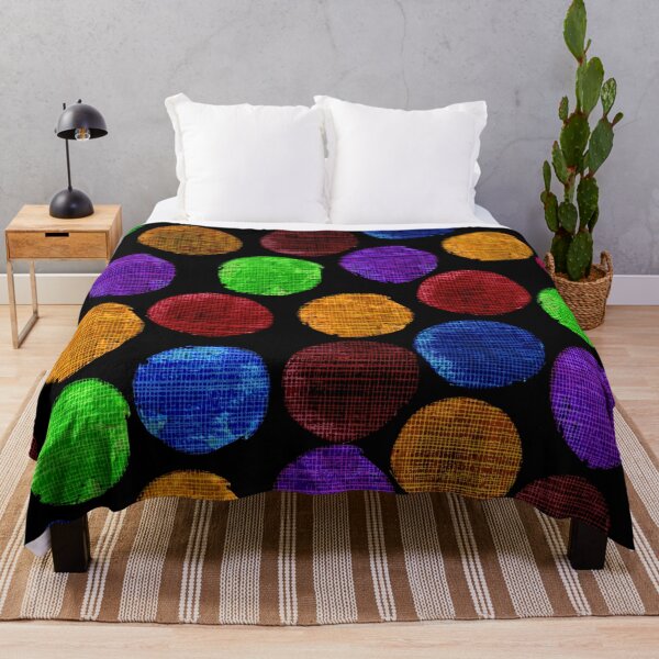 Item preview, Watercolor multicolored painted cute dots with linen-like texture designed and sold by SylvieVibes.