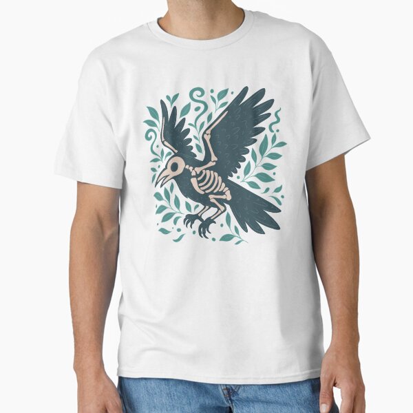 Item preview, Skeleton Crow in Flight with Leaves designed and sold by Jess.a.creates.