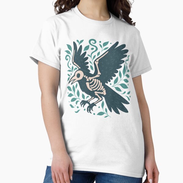 Item preview, Skeleton Crow in Flight with Leaves designed and sold by Jess.a.creates.