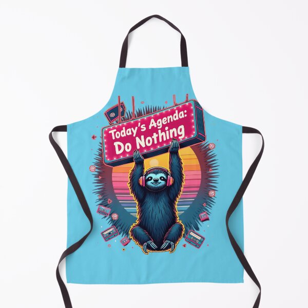 Item preview, Lazy Sloth "Today's Agenda: Do Nothing" Retro Chill Vibes designed and sold by gtrock.