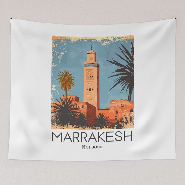 Item preview, A Vintage Illustration of Marrakesh - Morocco  designed and sold by GoodOldVintage.