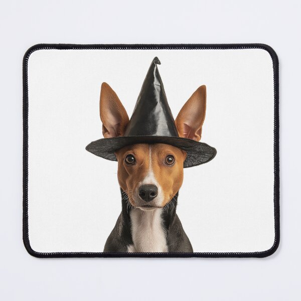 Item preview, Basenji Dog Wearing Halloween Witch Hat designed and sold by LazyOwlStore.