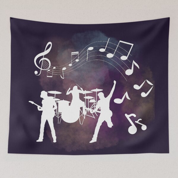 Item preview, Music notes falling - music band white designed and sold by LiskoDesign.