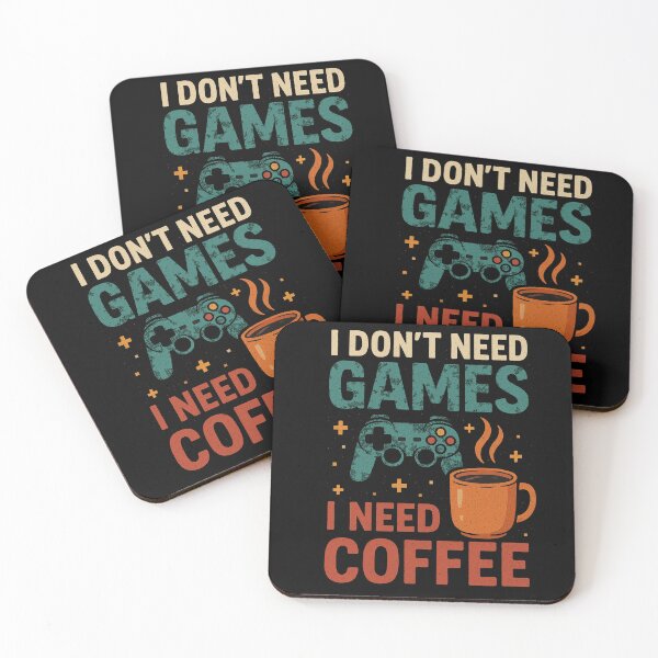 Item preview, I Don't Need Games, I Need Coffee – Retro Gamer Coffee Lover Tee designed and sold by MAF_Merch.