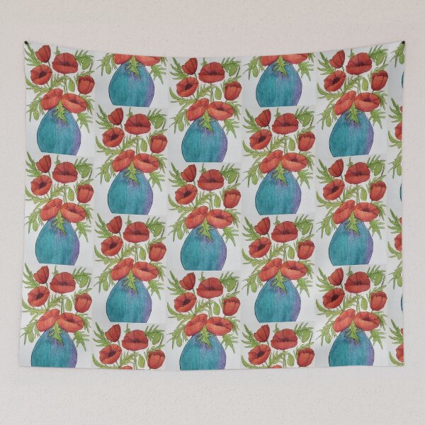Item preview, Poppy in vase  designed and sold by Paintedhues.