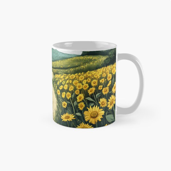 Aperçu de l'œuvre Rural Cottagecore : chemin de terre dans un champ de tournesols créée et vendue par bapupa.