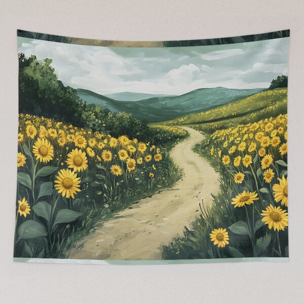 Item preview, Rural Cottagecore: Sunflower Field Dirt Road designed and sold by bapupa.