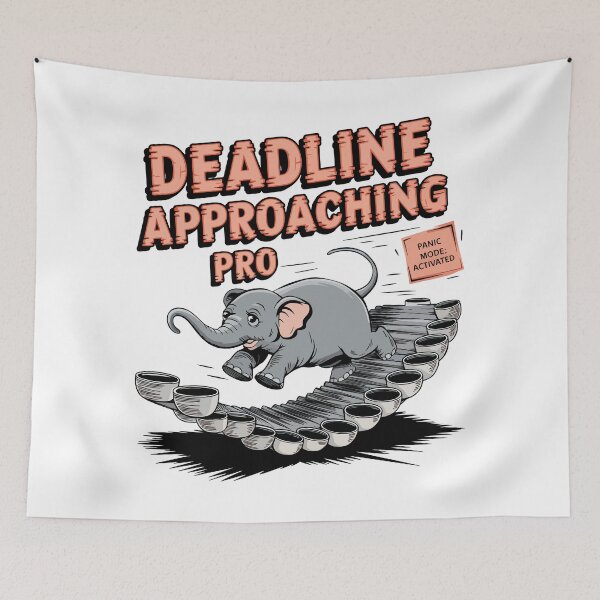 Item preview, Deadline Approaching Pro – Funny Elephant Panic Mode Design designed and sold by WildlifeInc.