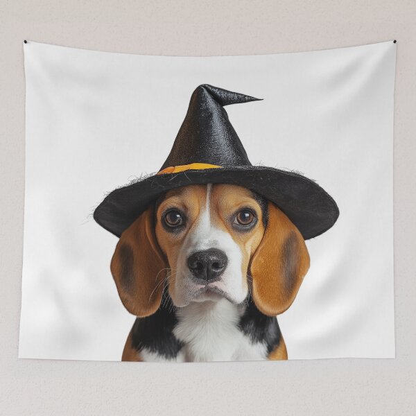 Item preview, Beagle Dog Wearing Halloween Witch Hat designed and sold by LazyOwlStore.