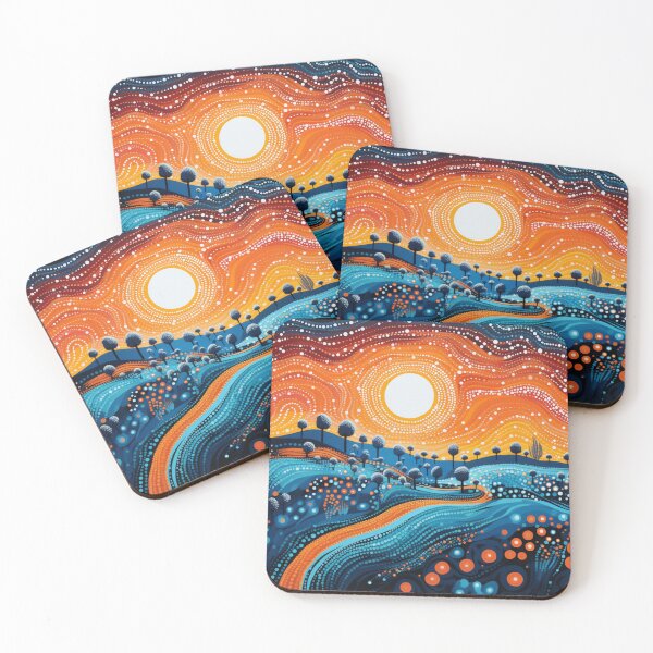 Item preview, Aboriginal Inspired Dot Art - Winter Sun Shining designed and sold by GrinGalore.