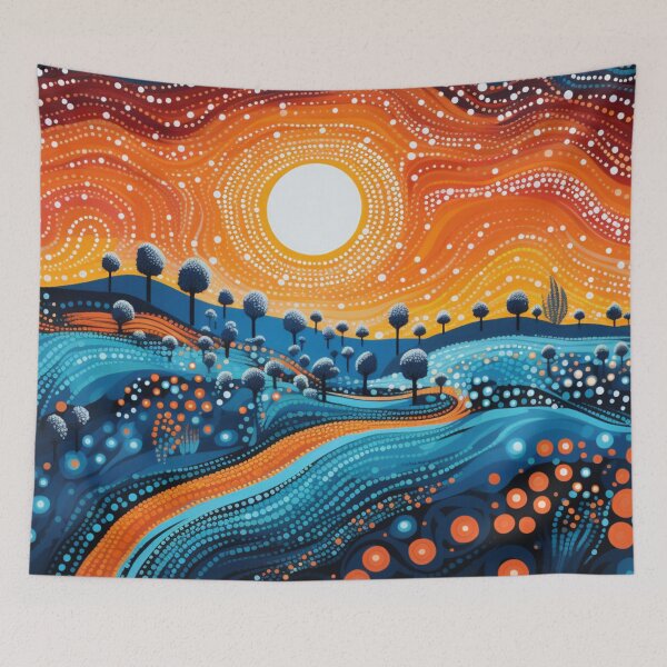 Item preview, Aboriginal Inspired Dot Art - Winter Sun Shining designed and sold by GrinGalore.