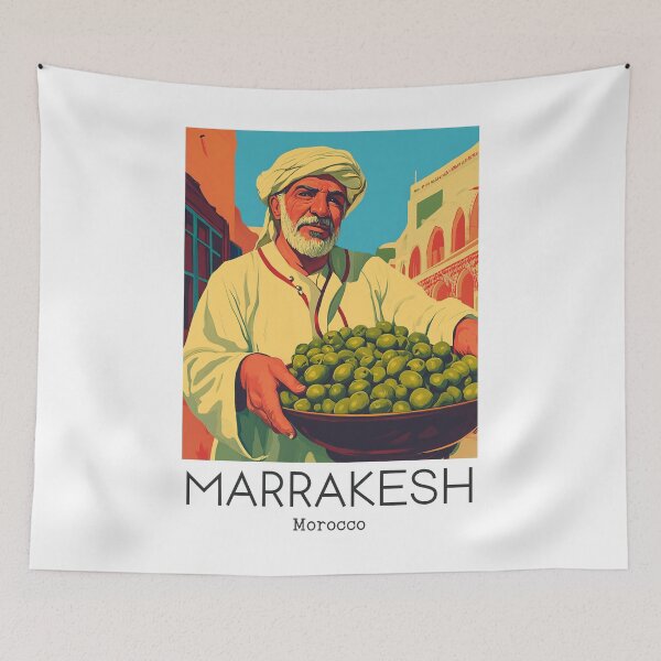 Item preview, A Vintage Illustration of Marrakesh - Morocco  designed and sold by GoodOldVintage.