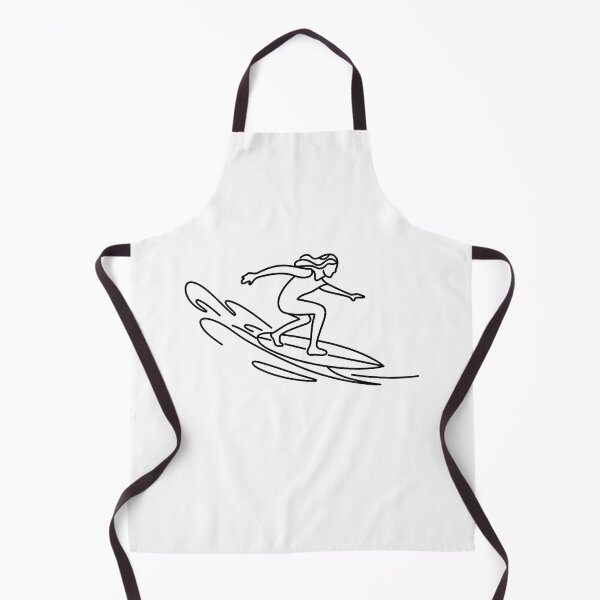Item preview, Trendy Line Art Girl Surfing Beach Summer Vacation Surfer ,Surfboard Surfing designed and sold by SOUFIANE1991.
