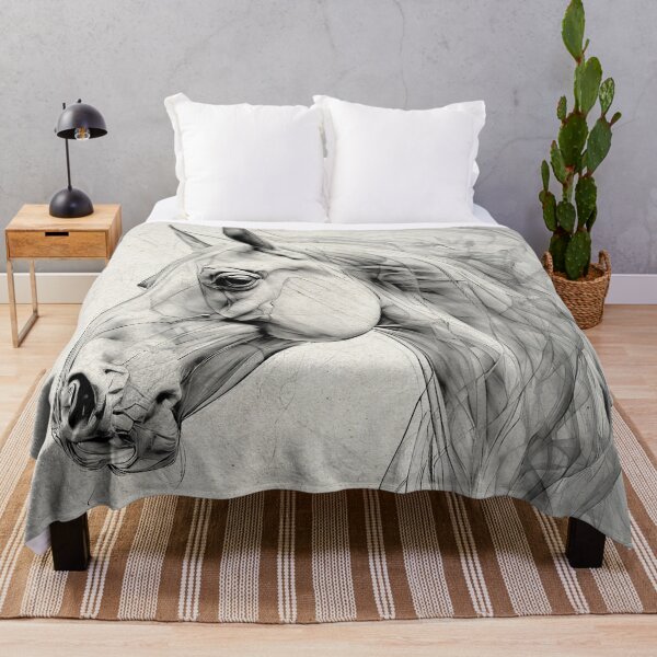Item preview, Smoke Horse Sketch – Monochrome Elegance designed and sold by caracatita75.