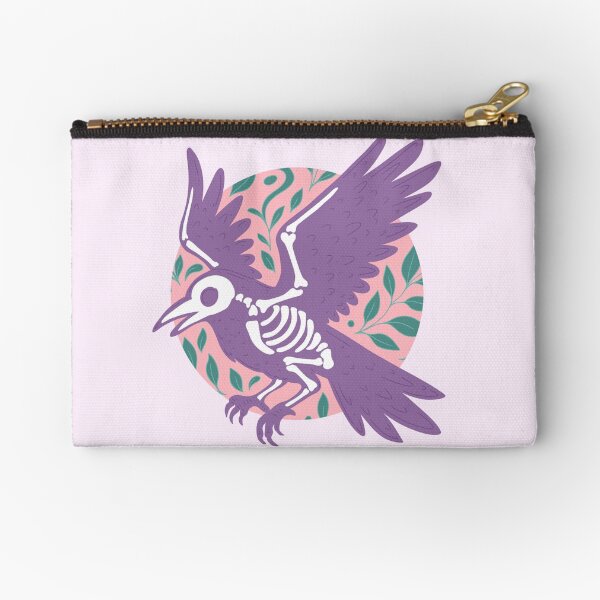 Item preview, Pastel Skeleton Crow Flying in Floral Circle designed and sold by Jess.a.creates.
