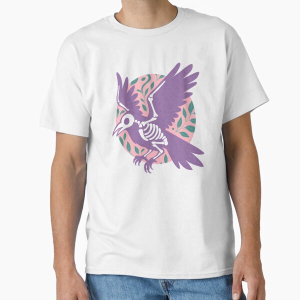 Item preview, Pastel Skeleton Crow Flying in Floral Circle designed and sold by Jess.a.creates.
