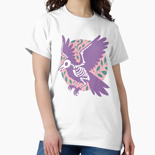 Item preview, Pastel Skeleton Crow Flying in Floral Circle designed and sold by Jess.a.creates.