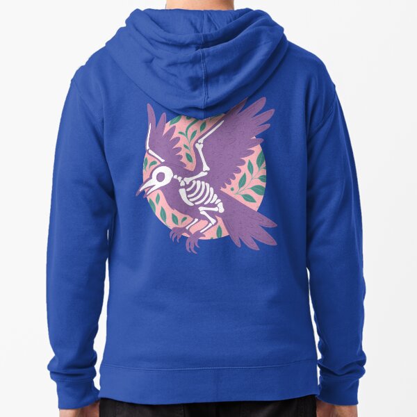 Item preview, Pastel Skeleton Crow Flying in Floral Circle designed and sold by Jess.a.creates.
