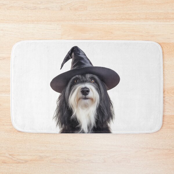 Item preview, Bearded Collie Dog Wearing Halloween Witch Hat designed and sold by LazyOwlStore.