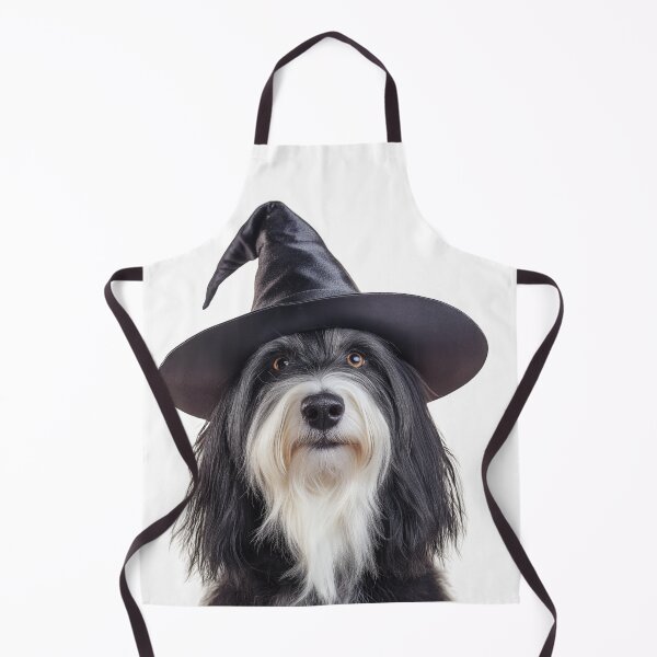 Item preview, Bearded Collie Dog Wearing Halloween Witch Hat designed and sold by LazyOwlStore.