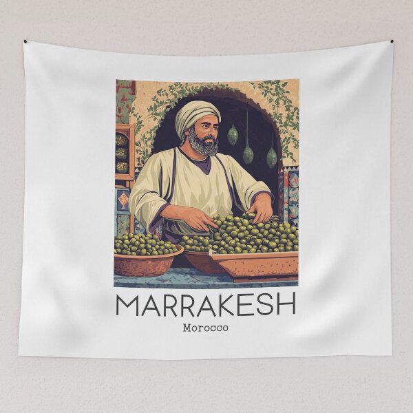Item preview, A Vintage Illustration of Marrakesh - Morocco  designed and sold by GoodOldVintage.