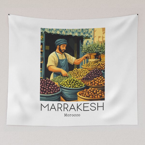 Item preview, A Vintage Illustration of Marrakesh - Morocco  designed and sold by GoodOldVintage.