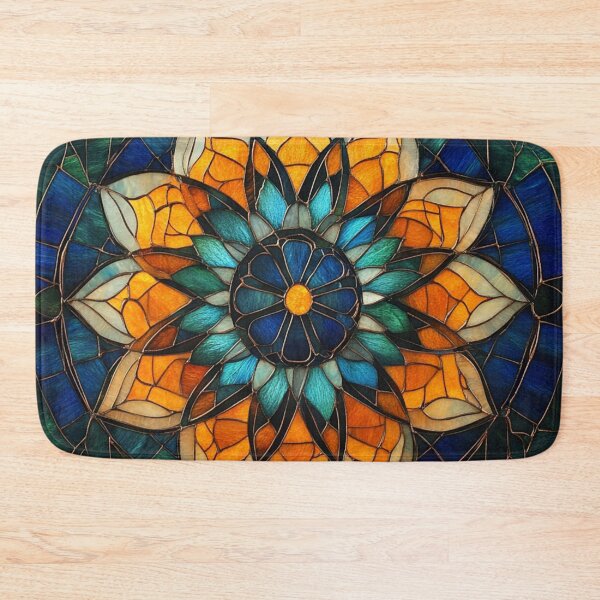Item preview, Stained Glass Fire Flower Inspired Mosaic Mandala Pattern designed and sold by GrinGalore.