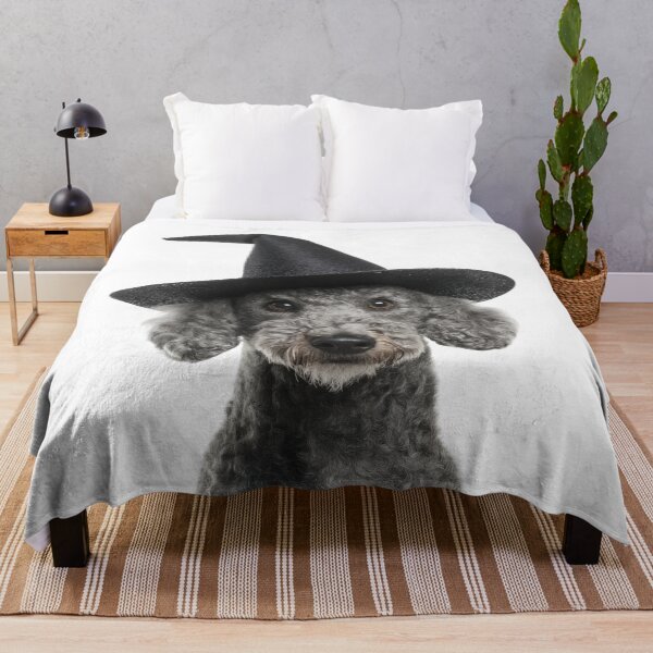 Item preview, Bedlington Terrier Dog Wearing Halloween Witch Hat designed and sold by LazyOwlStore.