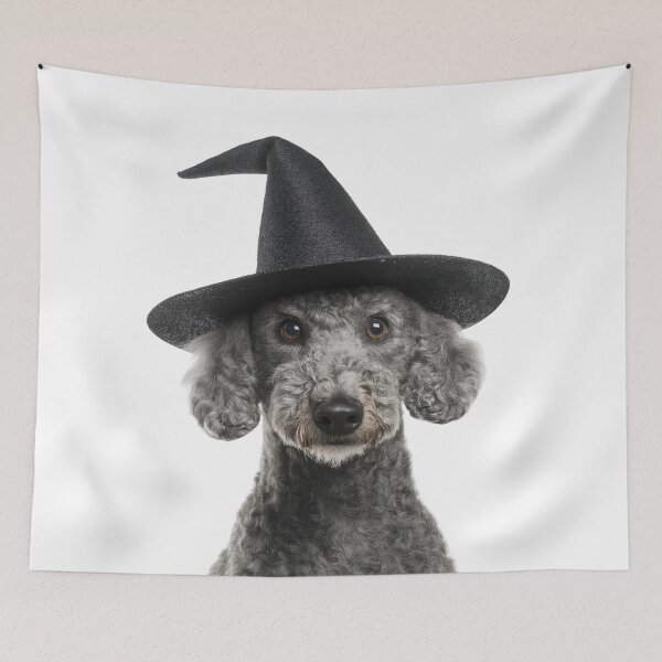 Item preview, Bedlington Terrier Dog Wearing Halloween Witch Hat designed and sold by LazyOwlStore.