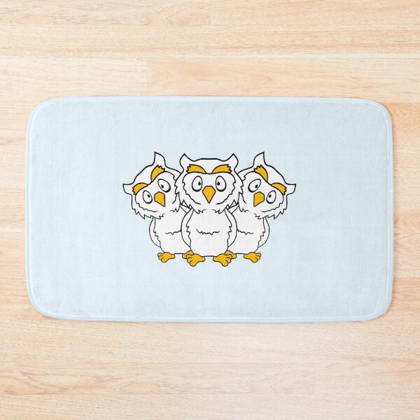 Item preview, 3 owl friends look scary big horror eyes halloween designed and sold by shirt-o-mat.