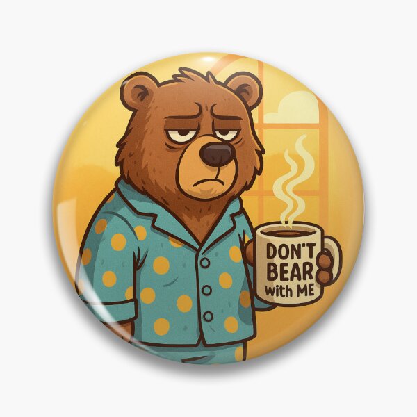 Aperçu de l'œuvre Ours paresseux avec café – Dessin humoristique d'humeur matinale créée et vendue par Emanova9.