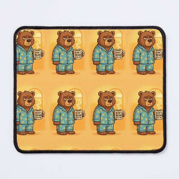 Item preview, Lazy Bear with Coffee – Funny Cartoon Morning Mood Design designed and sold by Emanova9.