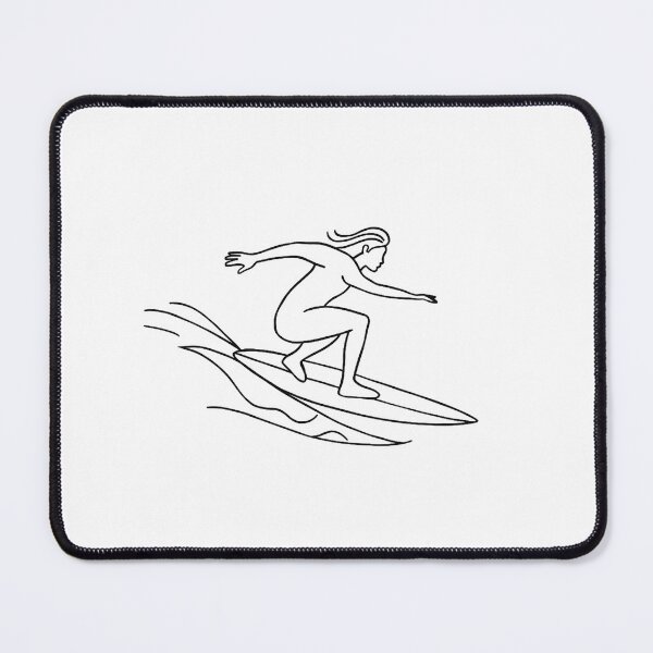 Item preview, Trendy Line Art Girl Surfing Beach Summer Vacation Surfer ,Surfboard Surfing designed and sold by SOUFIANE1991.