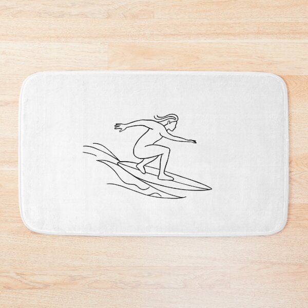 Item preview, Trendy Line Art Girl Surfing Beach Summer Vacation Surfer ,Surfboard Surfing designed and sold by SOUFIANE1991.