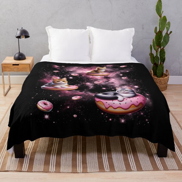Item preview, Cute Cat Riding Donut Space Galaxy Kitten Lover designed and sold by Kimberley King Art King Art.