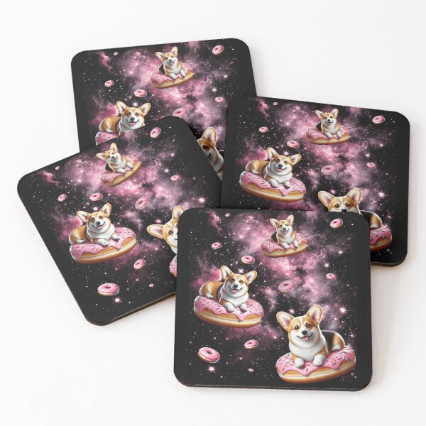 Item preview, Cute Corgi Riding Donut Space Galaxy Dog Lover designed and sold by Kimberley King Art  King Art.