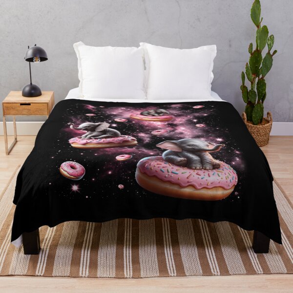 Item preview, Cute Elephant Riding Donut Space Galaxy Elephant Lover designed and sold by Kimberley King Art King Art.