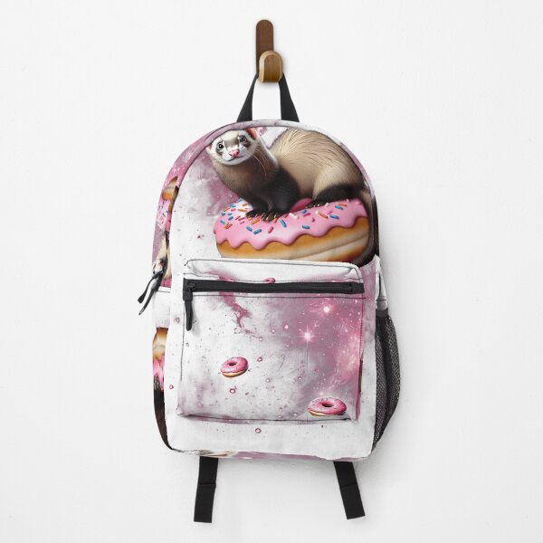 Item preview, Cute Ferret Riding Donut Space Galaxy Ferret Lover designed and sold by Kimberley King Art King Art.