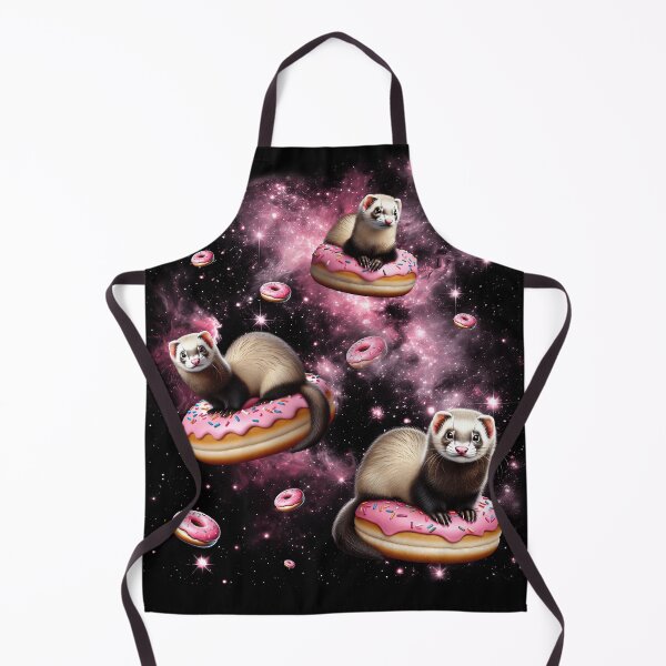 Item preview, Cute Ferret Riding Donut Space Galaxy Ferret Lover designed and sold by Kimberley King Art King Art.