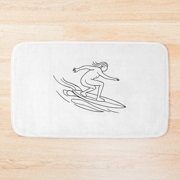 Item preview, Trendy Line Art Girl Surfing Beach Summer Vacation Surfer ,Surfboard Surfing designed and sold by SOUFIANE1991.