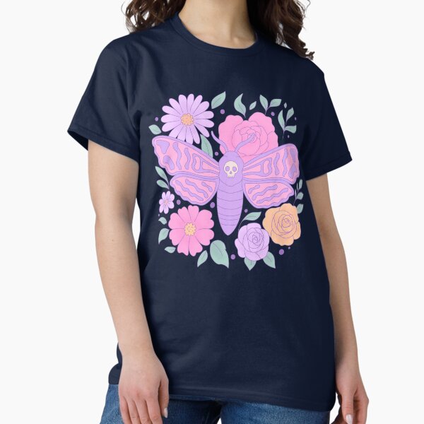 Item preview, Pastel Goth Death Moth with Flowers designed and sold by Jess.a.creates.