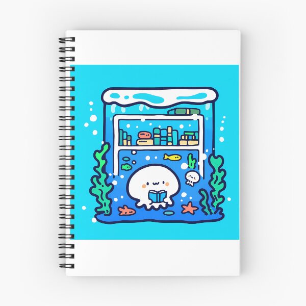 Item preview, A jellyfish enjoying a book in the sea library designed and sold by Elinotes.
